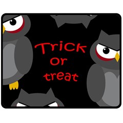 Trick Or Treat - Owls Double Sided Fleece Blanket (medium)  by Valentinaart