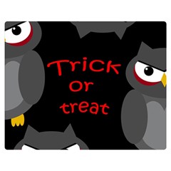 Trick Or Treat - Owls Double Sided Flano Blanket (medium)  by Valentinaart