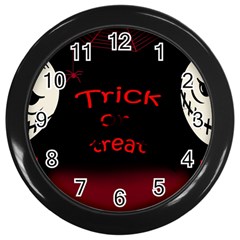 Trick Or Treat 2 Wall Clocks (black) by Valentinaart