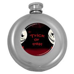 Trick Or Treat 2 Round Hip Flask (5 Oz) by Valentinaart