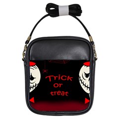 Trick Or Treat 2 Girls Sling Bags by Valentinaart