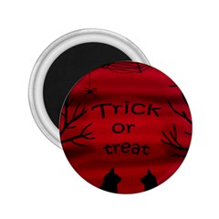 Trick Or Treat - Black Cat 2 25  Magnets by Valentinaart