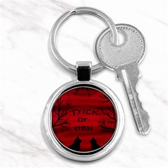 Trick Or Treat - Black Cat Key Chains (round)  by Valentinaart