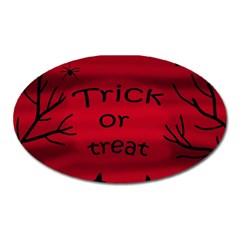 Trick Or Treat - Black Cat Oval Magnet by Valentinaart