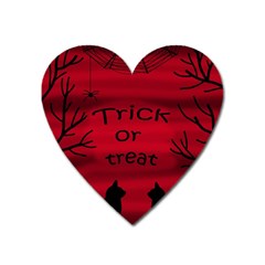 Trick Or Treat - Black Cat Heart Magnet by Valentinaart