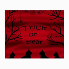 Trick Or Treat - Black Cat Small Glasses Cloth by Valentinaart