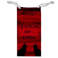 Trick Or Treat - Black Cat Jewelry Bags by Valentinaart