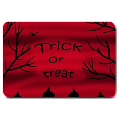 Trick Or Treat - Black Cat Large Doormat  by Valentinaart