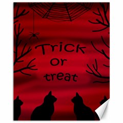 Trick Or Treat - Black Cat Canvas 11  X 14   by Valentinaart