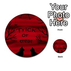 Trick Or Treat - Black Cat Multi-purpose Cards (round)  by Valentinaart