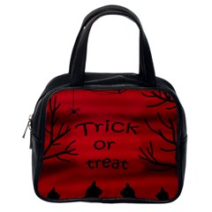 Trick Or Treat - Black Cat Classic Handbags (one Side) by Valentinaart