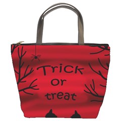 Trick Or Treat - Black Cat Bucket Bags by Valentinaart