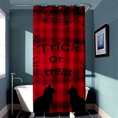 Trick Or Treat - Black Cat Shower Curtain 36  X 72  (stall)  by Valentinaart