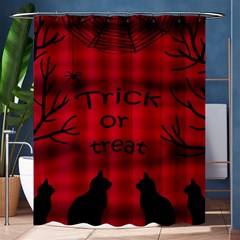 Trick Or Treat - Black Cat Shower Curtain 60  X 72  (medium)  by Valentinaart