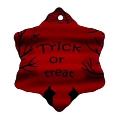 Trick Or Treat - Black Cat Ornament (snowflake)  by Valentinaart