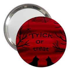 Trick Or Treat - Black Cat 3  Handbag Mirrors by Valentinaart