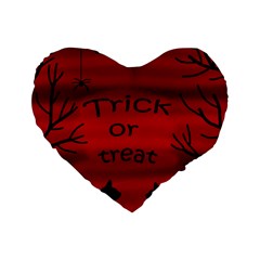 Trick Or Treat - Black Cat Standard 16  Premium Heart Shape Cushions by Valentinaart