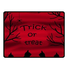 Trick Or Treat - Black Cat Double Sided Fleece Blanket (small)  by Valentinaart