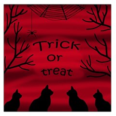 Trick Or Treat - Black Cat Large Satin Scarf (square) by Valentinaart