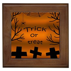 Trick Or Treat - Cemetery  Framed Tiles by Valentinaart