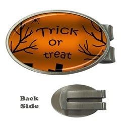 Trick Or Treat - Cemetery  Money Clips (oval)  by Valentinaart