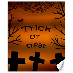 Trick Or Treat - Cemetery  Canvas 11  X 14   by Valentinaart