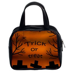 Trick Or Treat - Cemetery  Classic Handbags (2 Sides) by Valentinaart