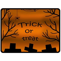 Trick Or Treat - Cemetery  Fleece Blanket (large)  by Valentinaart