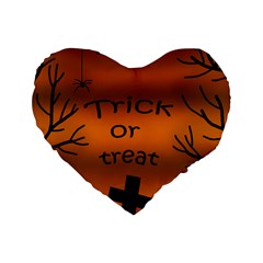 Trick Or Treat - Cemetery  Standard 16  Premium Heart Shape Cushions by Valentinaart