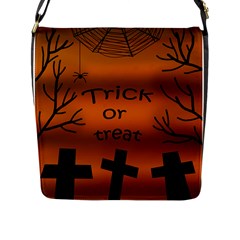 Trick Or Treat - Cemetery  Flap Messenger Bag (l)  by Valentinaart