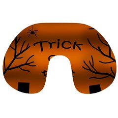 Trick Or Treat - Cemetery  Travel Neck Pillows by Valentinaart