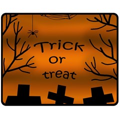 Trick Or Treat - Cemetery  Double Sided Fleece Blanket (medium)  by Valentinaart