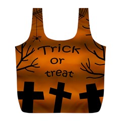 Trick Or Treat - Cemetery  Full Print Recycle Bags (l)  by Valentinaart