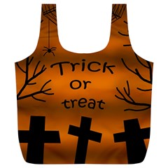 Trick Or Treat - Cemetery  Full Print Recycle Bags (l)  by Valentinaart