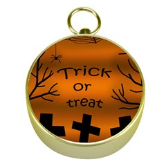 Trick Or Treat - Cemetery  Gold Compasses by Valentinaart