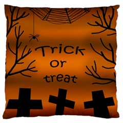 Trick Or Treat - Cemetery  Large Flano Cushion Case (one Side) by Valentinaart