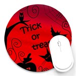 Trick or treat - Halloween landscape Round Mousepads Front