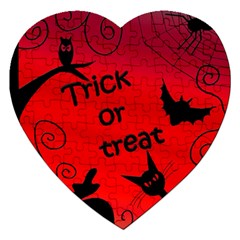 Trick Or Treat - Halloween Landscape Jigsaw Puzzle (heart) by Valentinaart