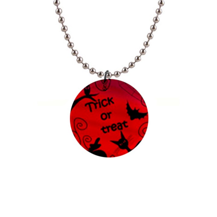 Trick or treat - Halloween landscape Button Necklaces