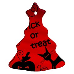 Trick or treat - Halloween landscape Christmas Tree Ornament (2 Sides)