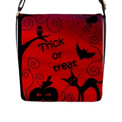 Trick Or Treat - Halloween Landscape Flap Messenger Bag (l)  by Valentinaart