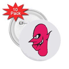 Devil Face Character Illustration 2 25  Buttons (10 Pack)  by dflcprints