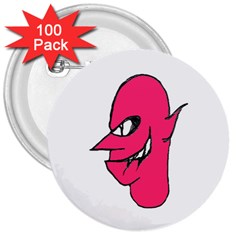 Devil Face Character Illustration 3  Buttons (100 Pack)  by dflcprints