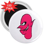 Devil Face Character Illustration 3  Magnets (100 pack) Front