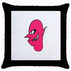 Devil Face Character Illustration Throw Pillow Case (black) by dflcprints