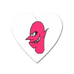 Devil Face Character Illustration Heart Magnet by dflcprints