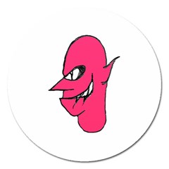 Devil Face Character Illustration Magnet 5  (round) by dflcprints