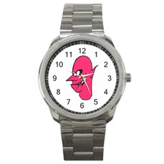 Devil Face Character Illustration Sport Metal Watch by dflcprints