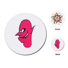 Devil Face Character Illustration Playing Cards (round)  by dflcprints