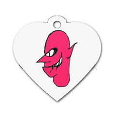 Devil Face Character Illustration Dog Tag Heart (two Sides) by dflcprints